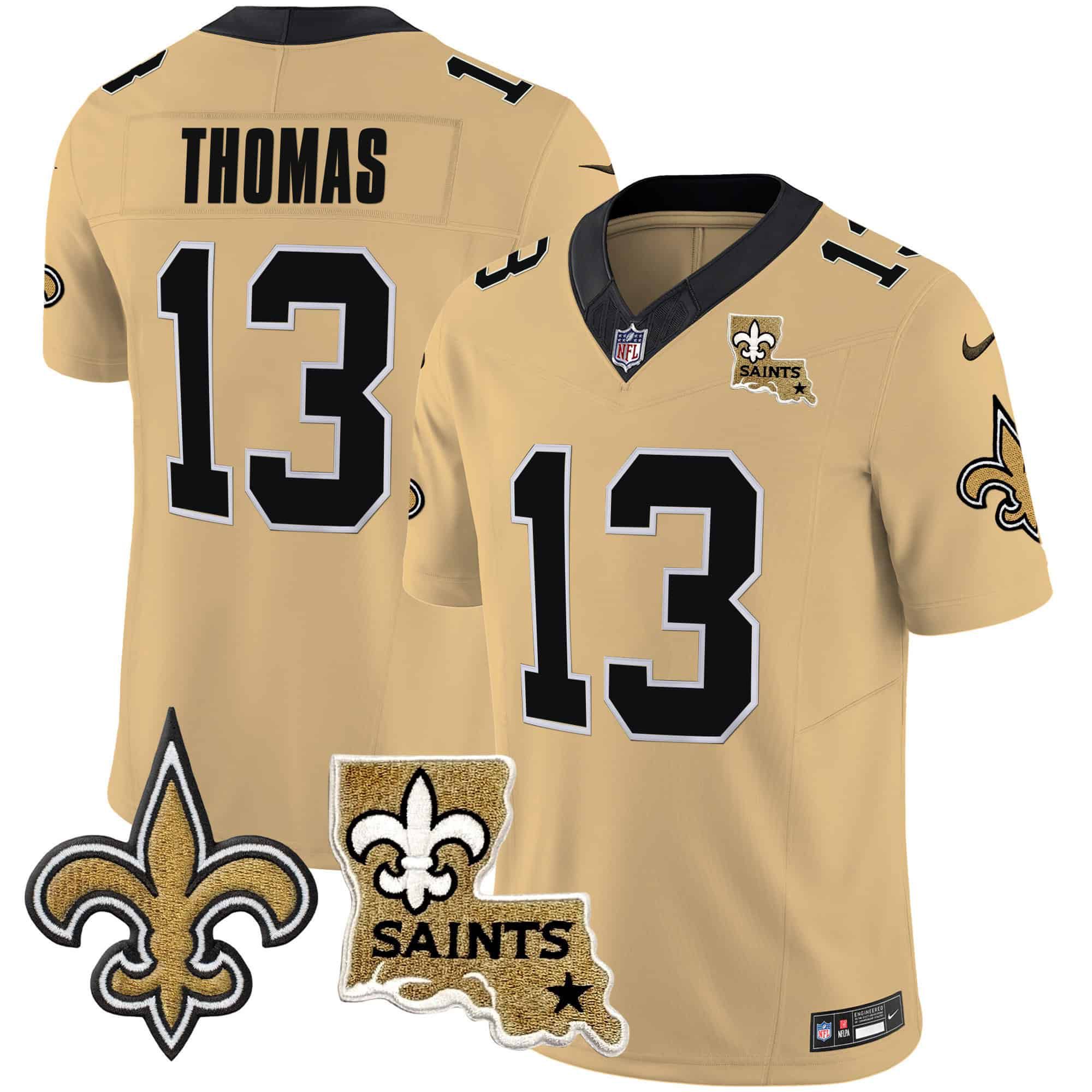 Men New Orleans Saints #13 Thomas Yellow 2024 Nike Vapor Limited NFL Jersey